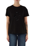 NERO | T-shirt in cotone con logo in strass NERO | T-shirt in cotone con logo in strass