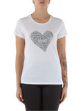 BIANCO | T-shirt in cotone con logo in strass BIANCO | T-shirt in cotone con logo in strass