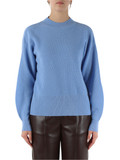 AZZURRO | Maglia in lana e cashmere con apertura sul retro