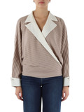 BEIGE | Cardigan a portafoglio in lana e cashmere BEIGE | Cardigan a portafoglio in lana e cashmere