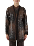 MARRONE | Cardigan in misto lana con micro paillettes MARRONE | Cardigan in misto lana con micro paillettes