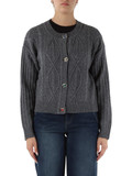 GRIGIO | Cardigan in misto lana con bottoni gioiello GRIGIO | Cardigan in misto lana con bottoni gioiello