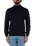BLU SCURO | Maglia collo a zip in lana vergine BLU SCURO | Maglia collo a zip in lana vergine
