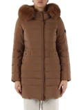MARRONE CHIARO | Piumino trapuntato con cappuccio SERIOLA ML 06 FUR MARRONE CHIARO | Piumino trapuntato con cappuccio SERIOLA ML 06 FUR