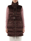 MARRONE | Piumino smanicato con cintura MARRONE | Piumino smanicato con cintura