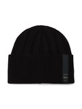 NERO | Cappello a coste con patch logo frontale
