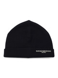 BLU SCURO | Cappello in misto lana vergine con ricamo logo