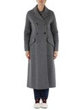 GRIGIO | Cappotto lungo in misto lana, angora e alpaca