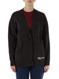 GRIGIO SCURO | Cardigan oversize con ricamo logo GRIGIO SCURO | Cardigan oversize con ricamo logo