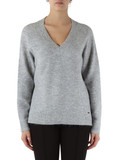 GRIGIO CHIARO | Maglia collo a V con micro paillettes GRIGIO CHIARO | Maglia collo a V con micro paillettes