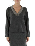GRIGIO | Maglia collo a V in misto lana GRIGIO | Maglia collo a V in misto lana