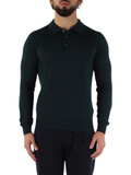 VERDE SCURO | Maglia collo a polo in lana merino extrafine VERDE SCURO | Maglia collo a polo in lana merino extrafine
