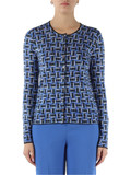AZZURRO | Cardigan PRINTED KNIT in lana merino AZZURRO | Cardigan PRINTED KNIT in lana merino