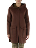 MARRONE | Cappotto reversibile con cappuccio DOUBLE WOOL MARRONE | Cappotto reversibile con cappuccio DOUBLE WOOL