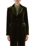 VERDE MILITARE | Giacca FLUID VELVET in viscosa e seta VERDE MILITARE | Giacca FLUID VELVET in viscosa e seta