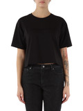 NERO | T-shirt cropped in cotone con scritta logo frontale NERO | T-shirt cropped in cotone con scritta logo frontale