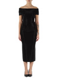NERO | Abito midi in misto viscosa con strass NERO | Abito midi in misto viscosa con strass