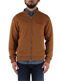 MARRONE CHIARO | Felpa con zip e ricamo logo frontale MARRONE CHIARO | Felpa con zip e ricamo logo frontale