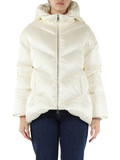 PANNA | Piumino trapuntato SEMI MATTE con cappuccio e zip laterali PANNA | Piumino trapuntato SEMI MATTE con cappuccio e zip laterali