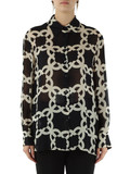 NERO | Camicia in georgette con stampa logo NERO | Camicia in georgette con stampa logo
