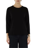 NERO | Maglia girocollo in misto viscose con logo a rilievo NERO | Maglia girocollo in misto viscose con logo a rilievo