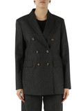 GRIGIO SCURO | Giacca doppiopetto in misto lana e viscosa GRIGIO SCURO | Giacca doppiopetto in misto lana e viscosa