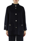 BLU | Cappotto corto in tessuto double di misto lana BLU | Cappotto corto in tessuto double di misto lana