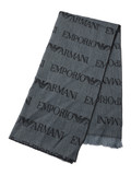 GRIGIO | Sciarpa in lana vergine con scritte logo GRIGIO | Sciarpa in lana vergine con scritte logo