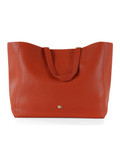 ARANCIONE | Borsa shopping effetto martellato con logo impresso