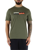 VERDE MILITARE | T-shirt in cotone regular fit con scritta logo frontale