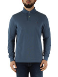 BLU CHIARO | Polo manica lunga regular fit in cotone stretch