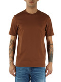 MARRONE | T-shirt in cotone con scritta logo a rilievo