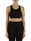 NERO | Top sportivo con elastico stampa logo