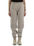 BEIGE | Pantaloni sportivi in cotone felpato con ricamo logo