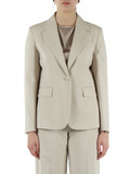 BEIGE | Giacca monopetto in lana vergine LAMINE