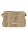 BEIGE | Borsa a spalla in in paglia e suede BROOKE