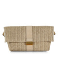 BEIGE | Borsa a spalla in in paglia e suede