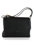 SCHWARZ | CECILE Medium Schultertasche aus genarbtem Leder