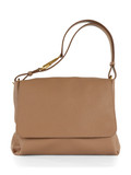 Tonfarbe | CECILE Medium Schultertasche aus genarbtem Leder