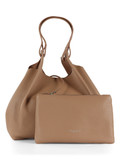ARGILLA | Borsa a spalla in pelle martellata DUA Large
