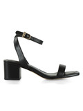 NERO | Sandali in pelle MERRIAM MID con tacco largo
