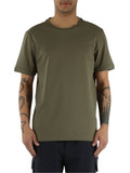 VERDE MILITARE | T-shirt in cotone stretch con scritta logo