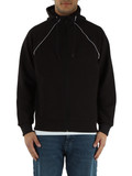 NERO | Felpa con cappuccio in misto cotone piquet