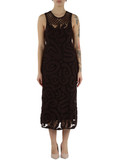 MARRONE | Abito midi crochet BUFERA