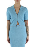 AZZURRO | Cardigan cropped LAMPO in misto viscosa