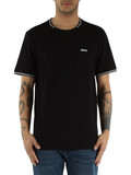 NERO | T-shirt in cotone stretch con scritta logo