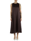MARRONE | Abito midi in misto viscosa UGUALE