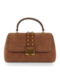 MARRONE CHIARO | Borsa a mano in suede TRIBECA Medium
