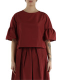 ROSSO SCURO | Blusa in taffetà di misto cotone BREAK