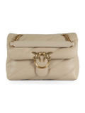 BEIGE | Borsa a spalla in pelle trapuntata LOVE PUFF CLASSIC CL.